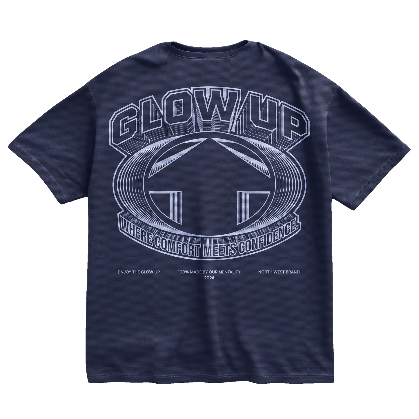 T-Shirt 3D Navy Blue Oversize Unisex 250 gsm