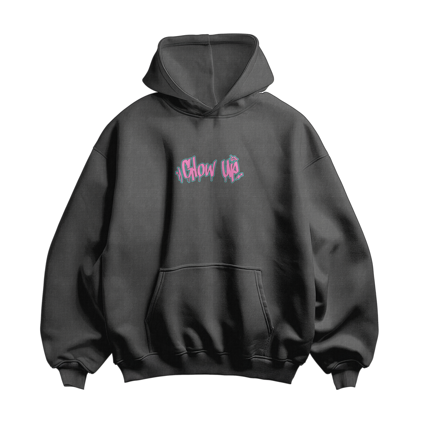 Hoodie Graffiti Worn Gray Oversize Unisex 320 gsm